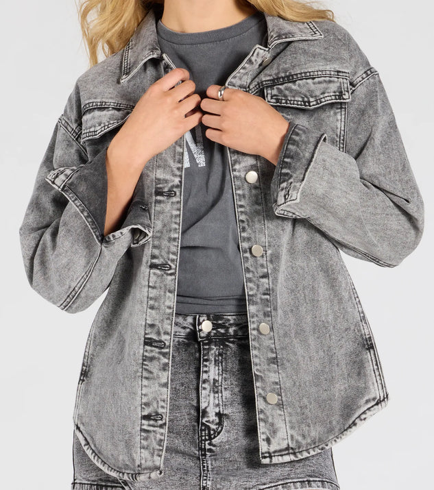 Edgy Arrival Moto Denim Jacket
