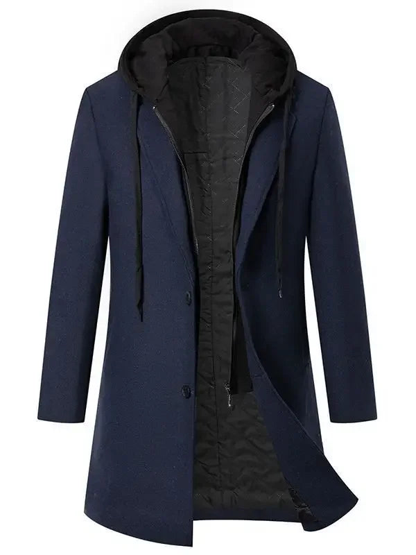 Warmth and unique design in men wool coat