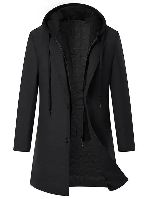 Men's Wool Blend Coat in black