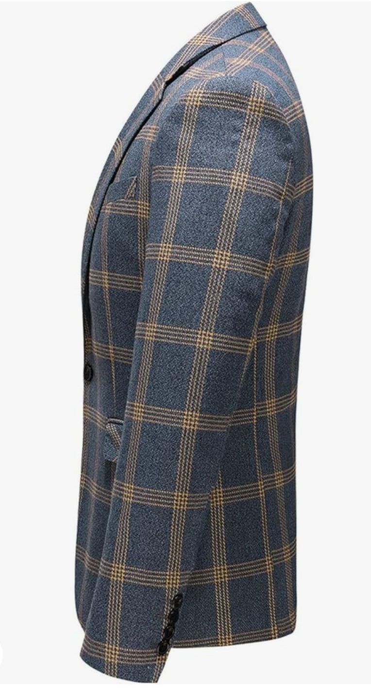 Slim fit men plaid blazer