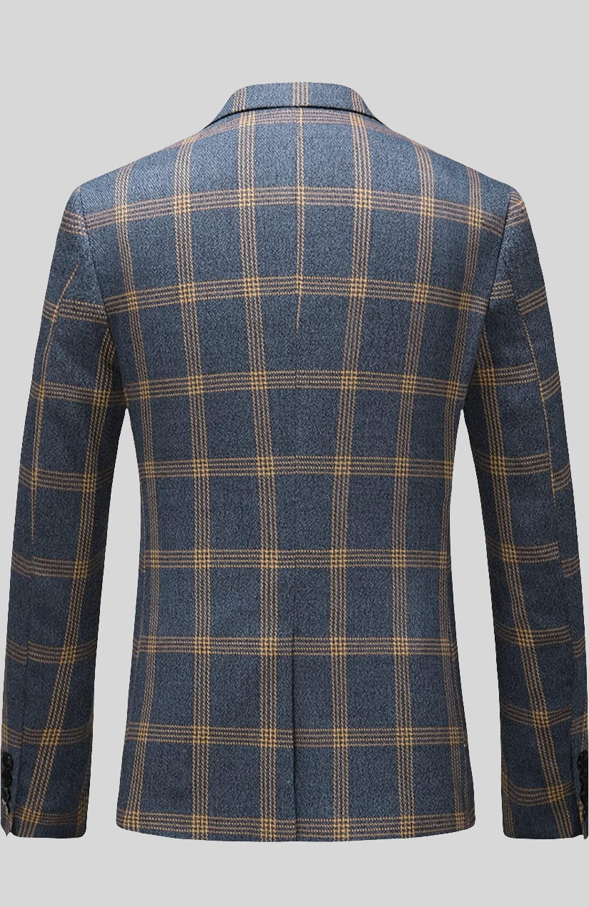 Slim fit men plaid blazer