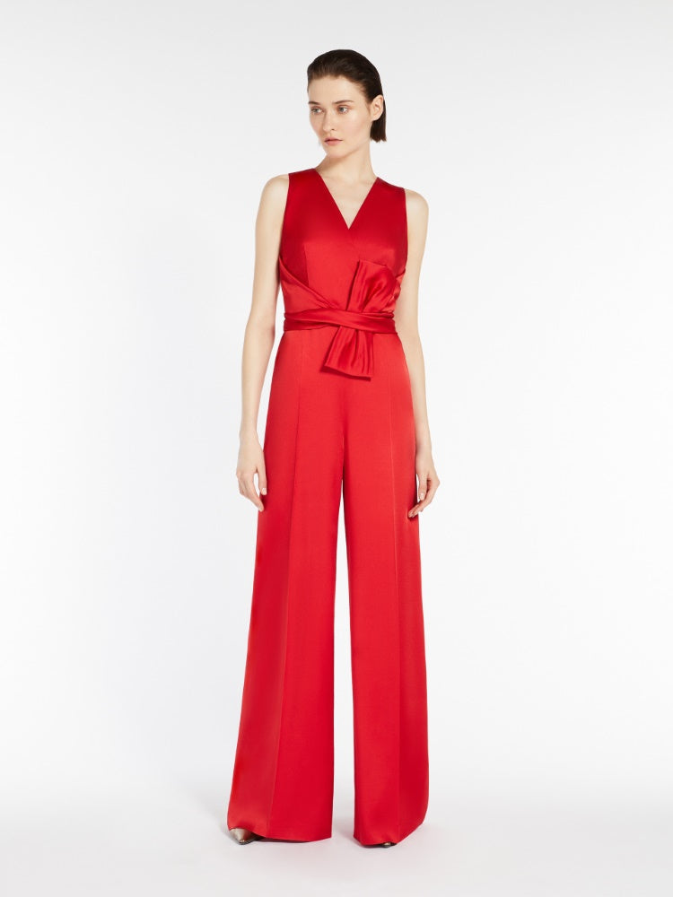 Sleeveless jumpsuit in cady