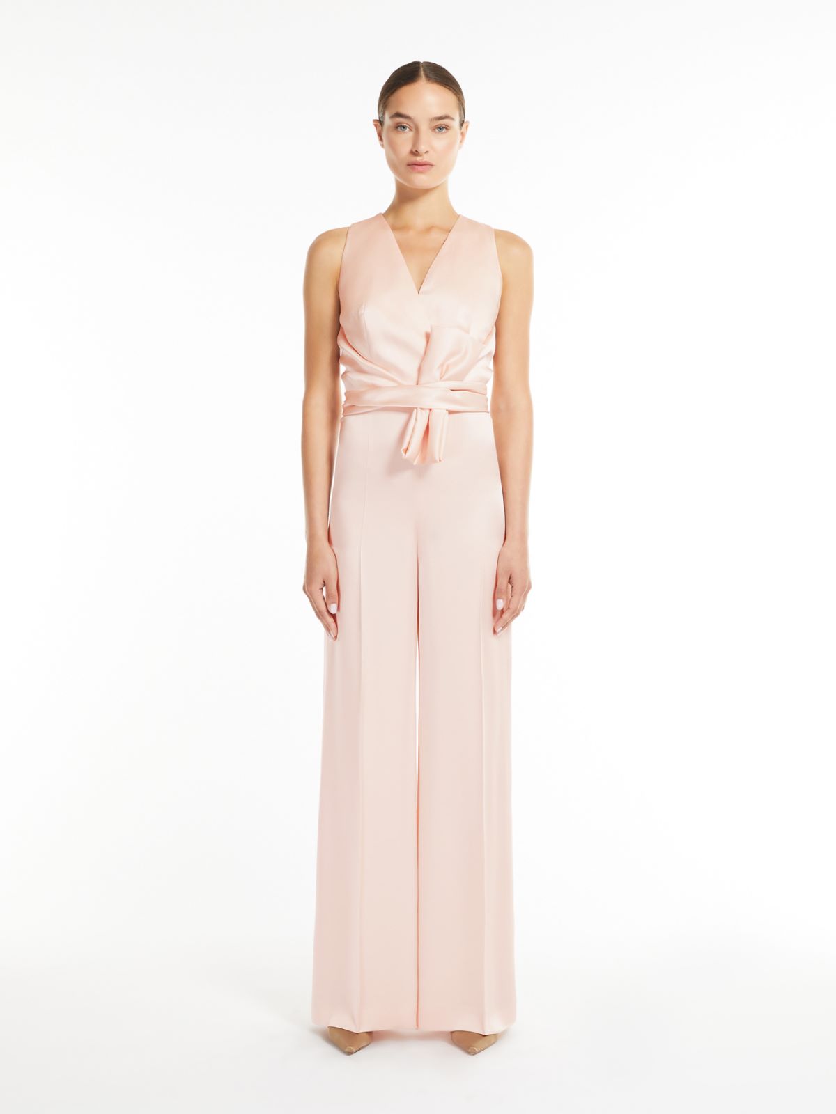 Sleeveless jumpsuit in cady