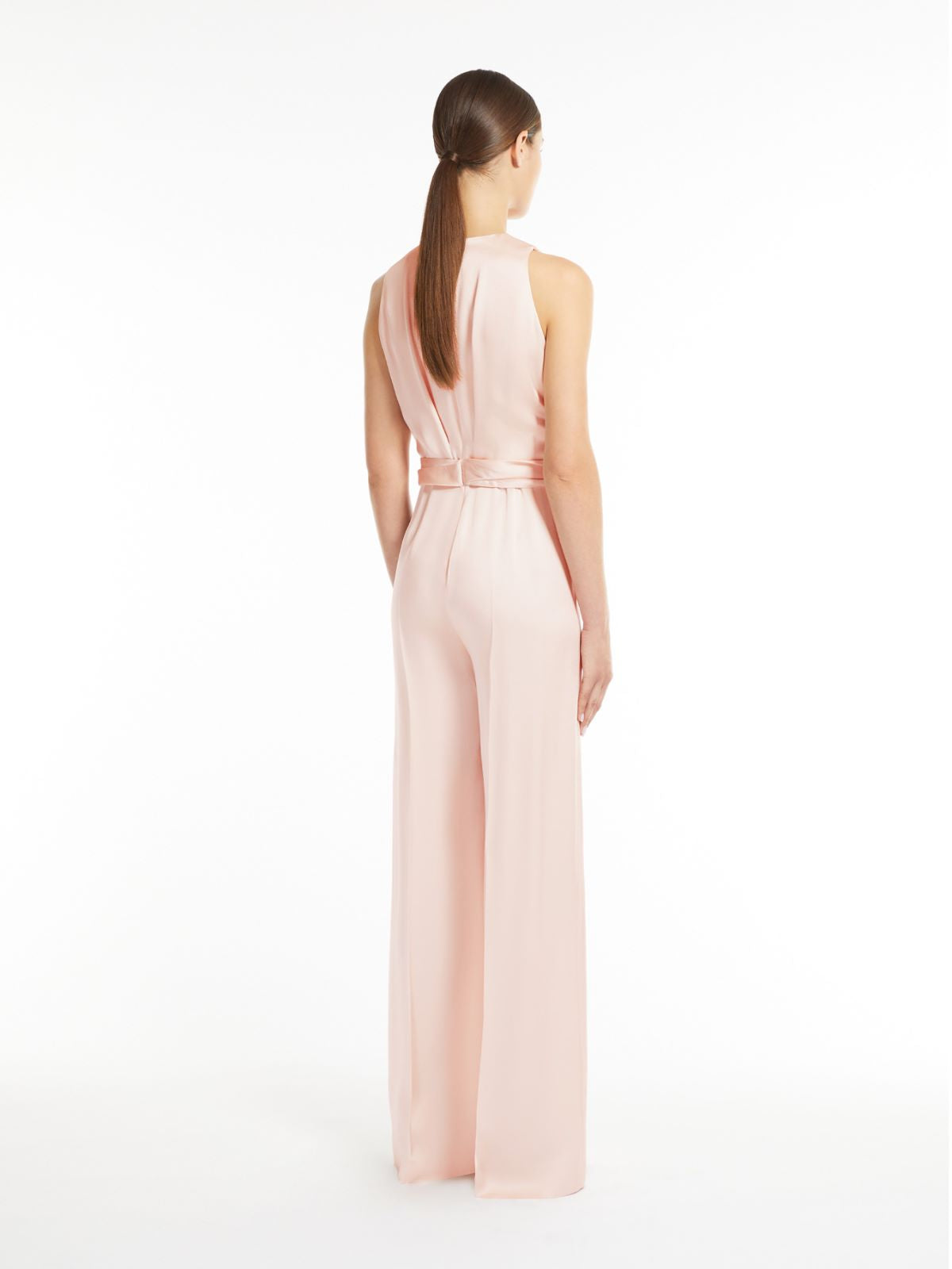 Sleeveless jumpsuit in cady