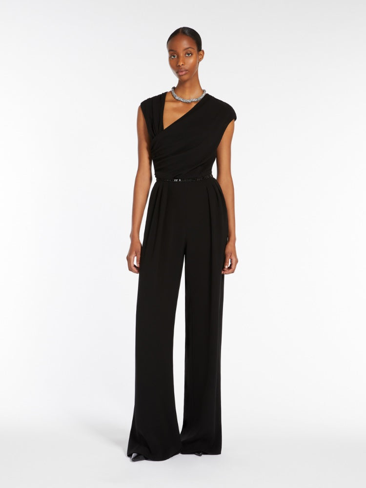 Sleeveless jumpsuit in cady