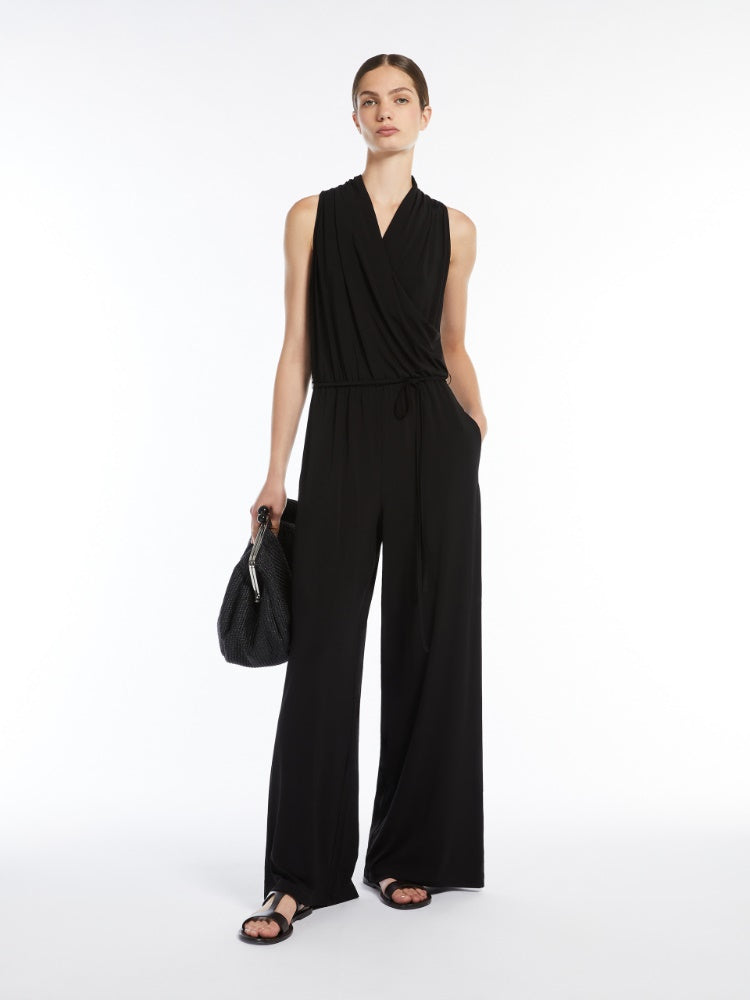 Sleeveless jumpsuit in cady