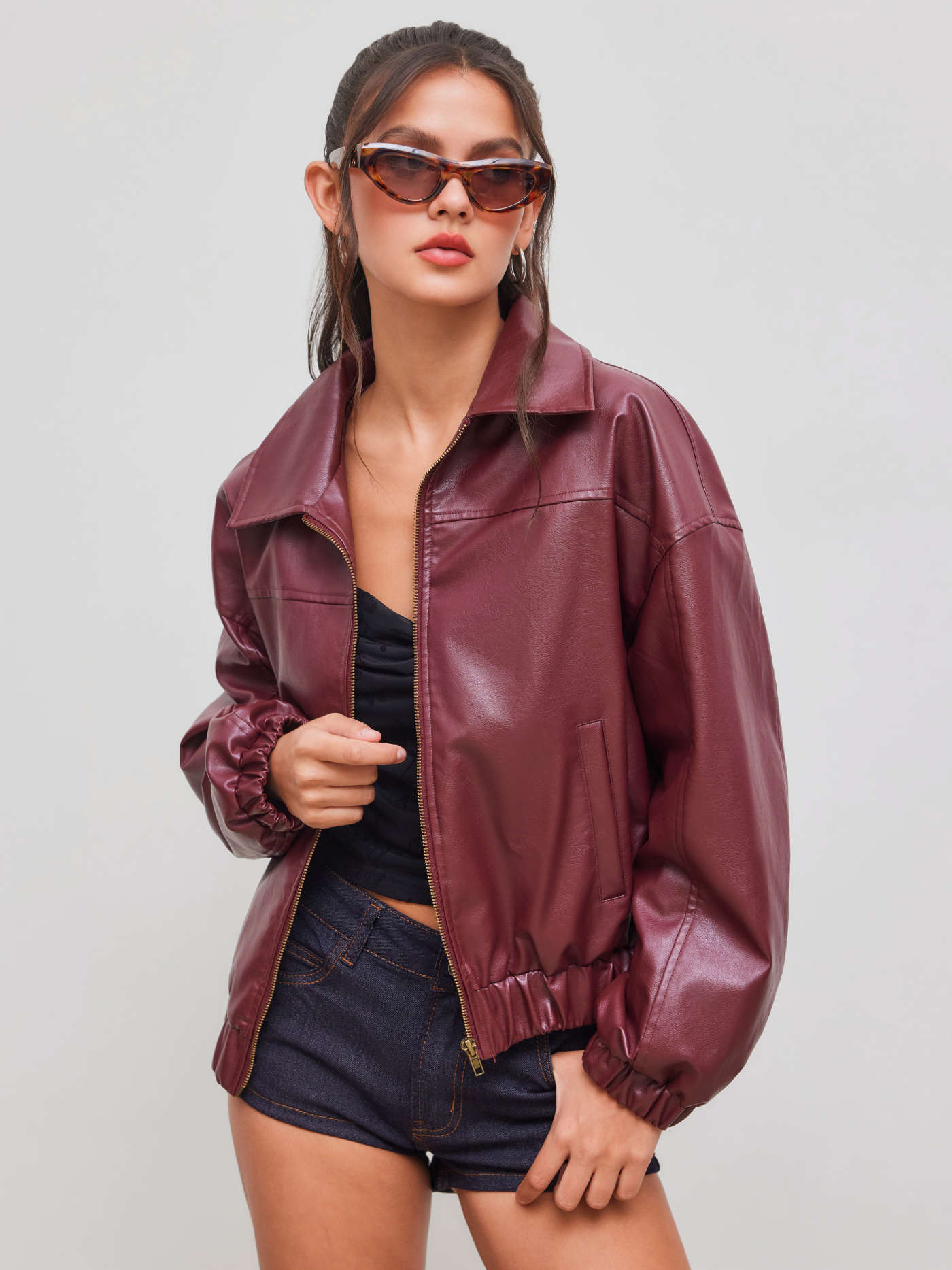 Bree Vegan Leather Bomber Jackets