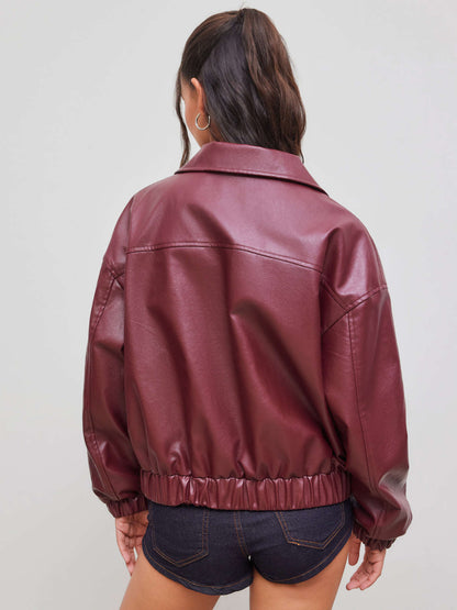 Bree Vegan Leather Bomber Jackets