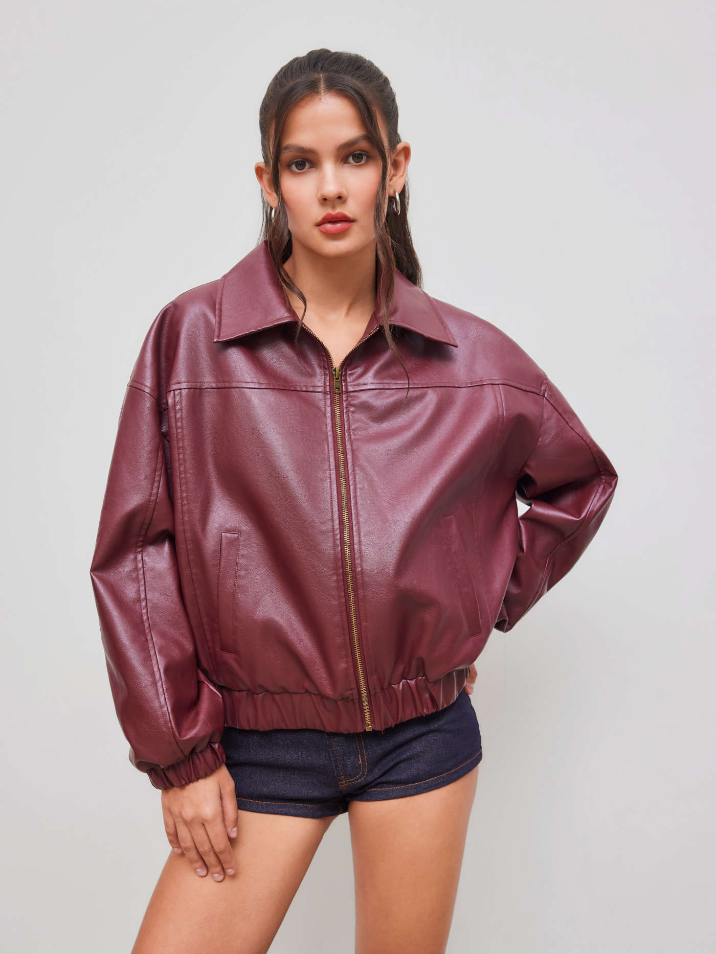 Bree Vegan Leather Bomber Jackets