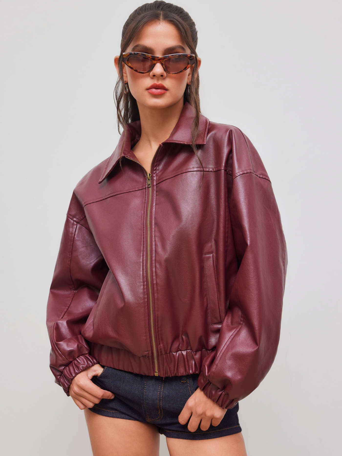 Bree Vegan Leather Bomber Jackets