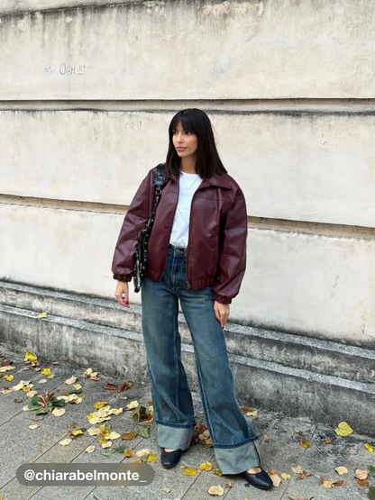 Bree Vegan Leather Bomber Jackets