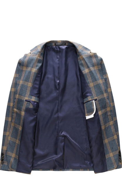 Slim fit men plaid blazer