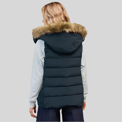 Melissa Down Vest with Fur Collar and Hood
