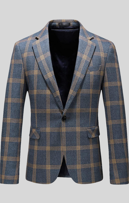 Slim fit men plaid blazer