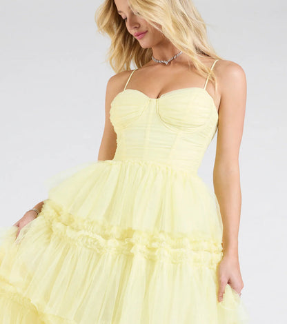 Desire Corset Ruffle A-Line Formal Dress