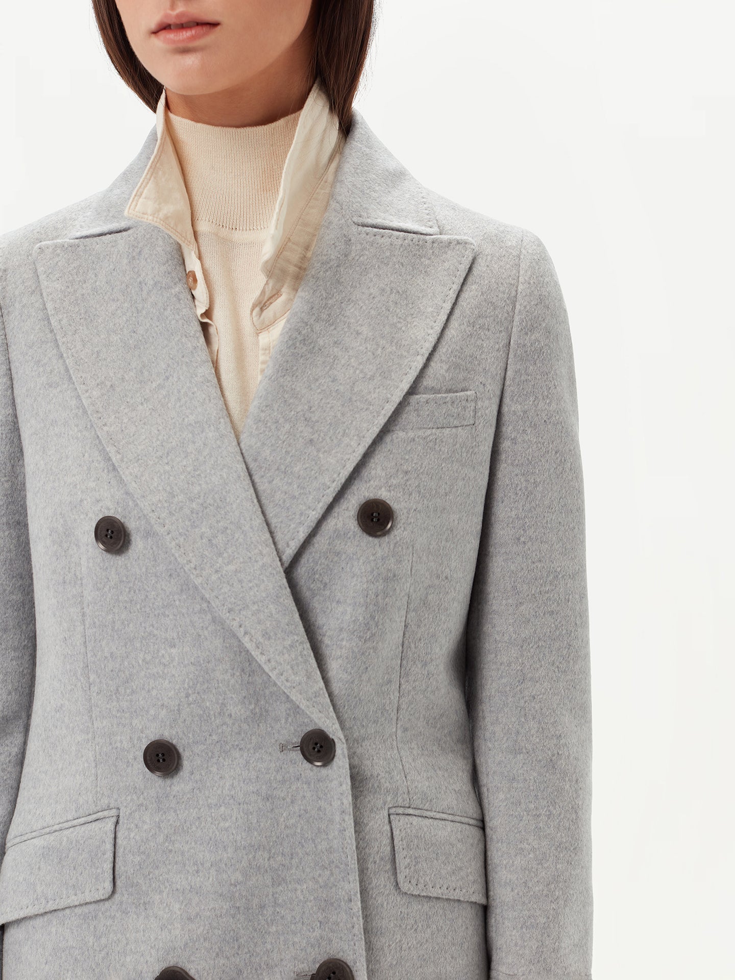 Gray breasted longline coat