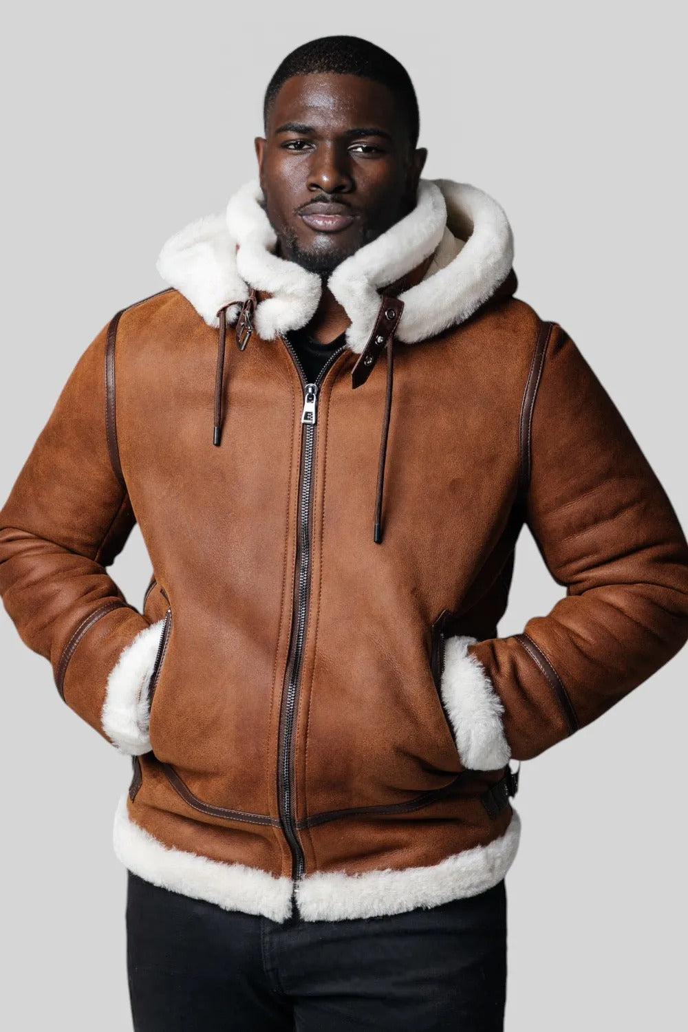 DERULO HOODED SHEEPSKIN JACKET