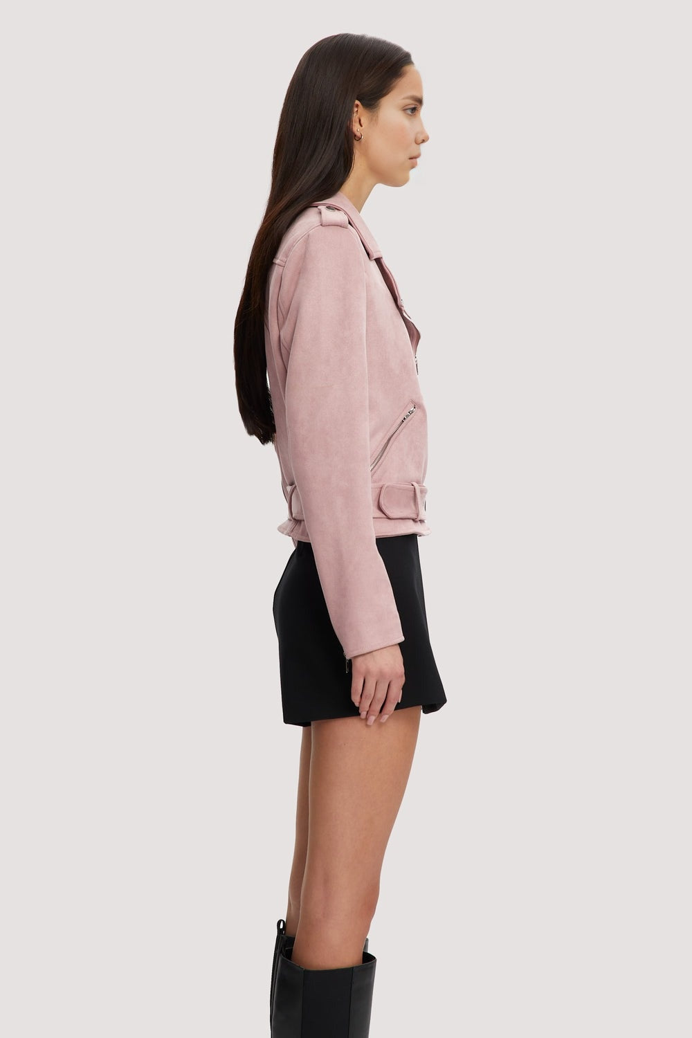 Fitted suede coat