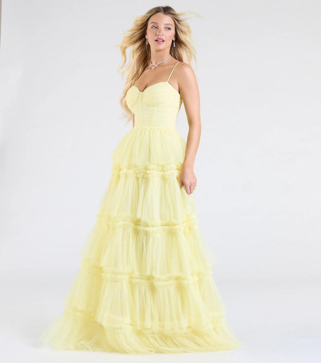 Desire Corset Ruffle A-Line Formal Dress