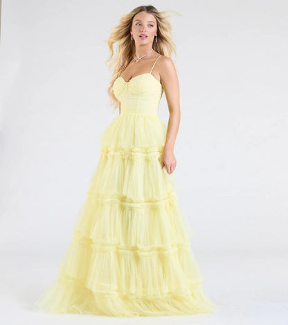 Desire Corset Ruffle A-Line Formal Dress