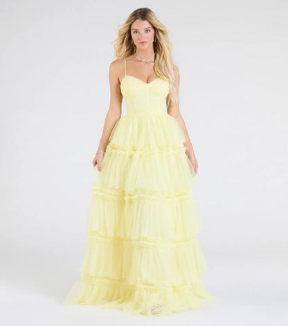 Desire Corset Ruffle A-Line Formal Dress