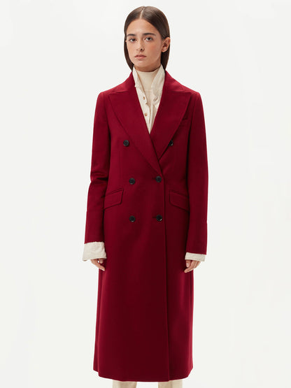 Red breasted longline coat