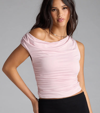 A Bit Of Sweetness Off-Shoulder Crop Top
