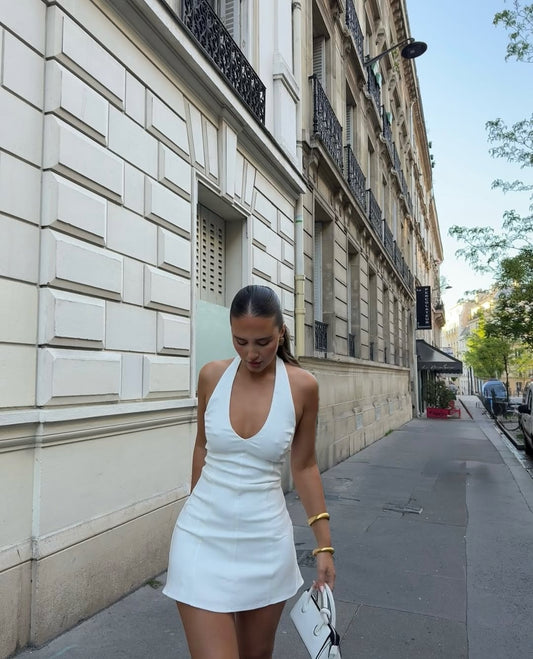 Chic Event Halter A-Line Mini Dress