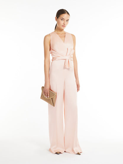 Sleeveless jumpsuit in cady