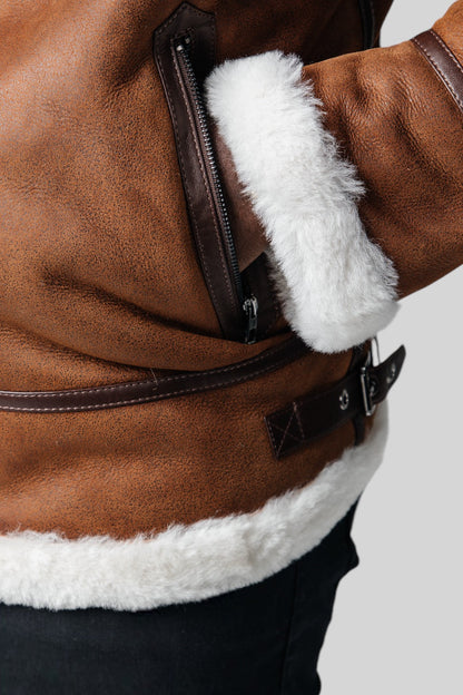 DERULO HOODED SHEEPSKIN JACKET