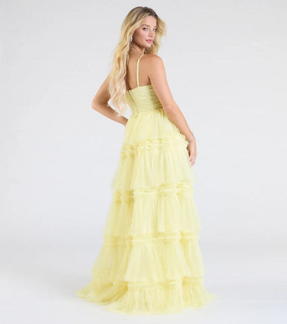 Desire Corset Ruffle A-Line Formal Dress